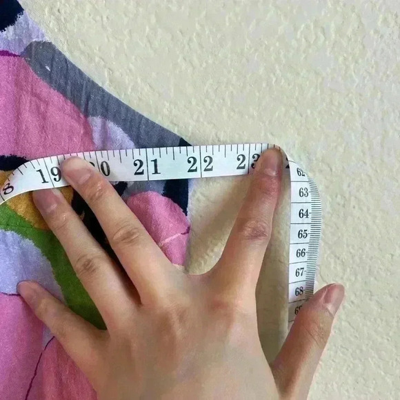 Ava & Viv Floral pink Print Smocked Tie Back Tiered Midi Dress with pocket 2X - Picture 8 of 8